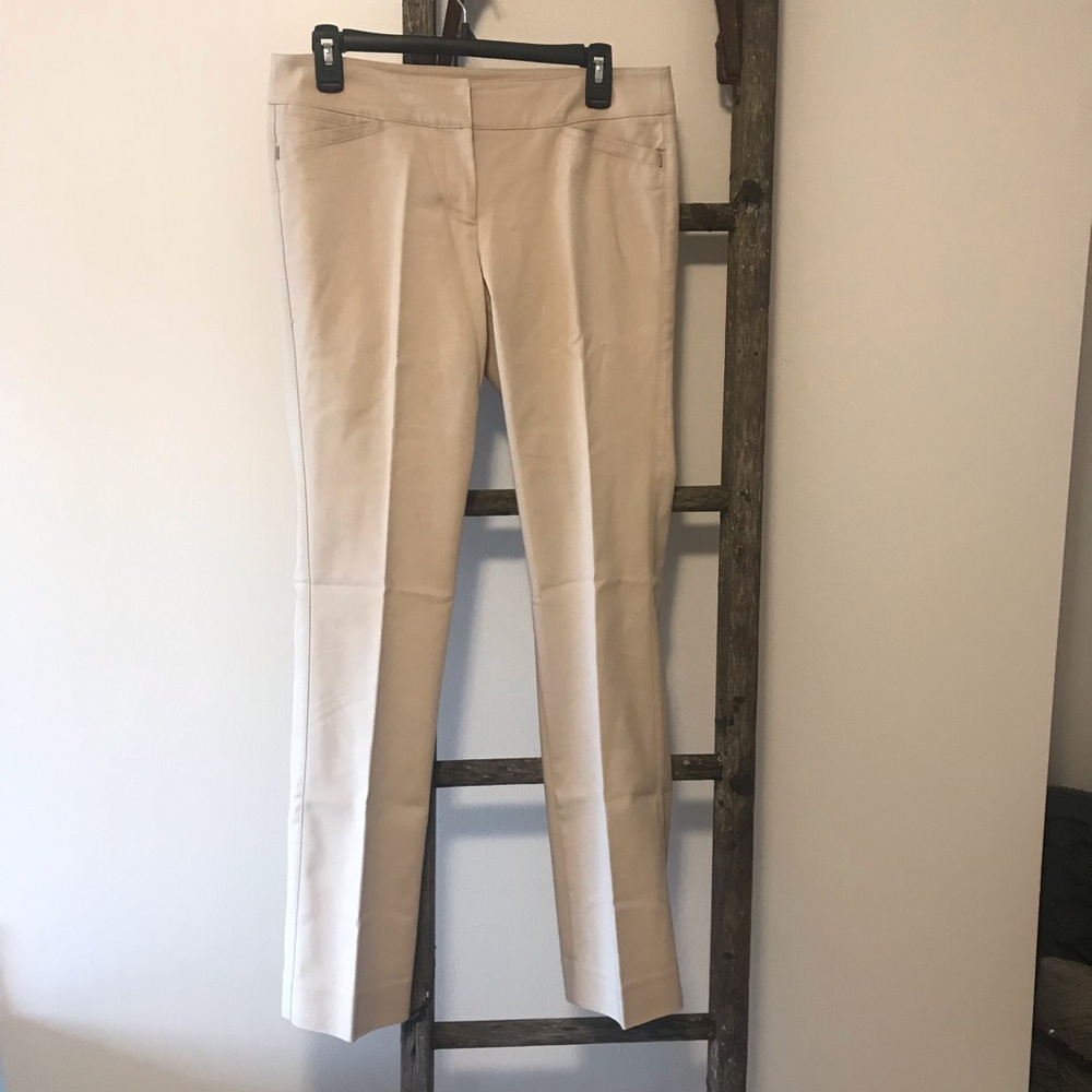 White House Black Market Beige Boot-Cut Dress Pants